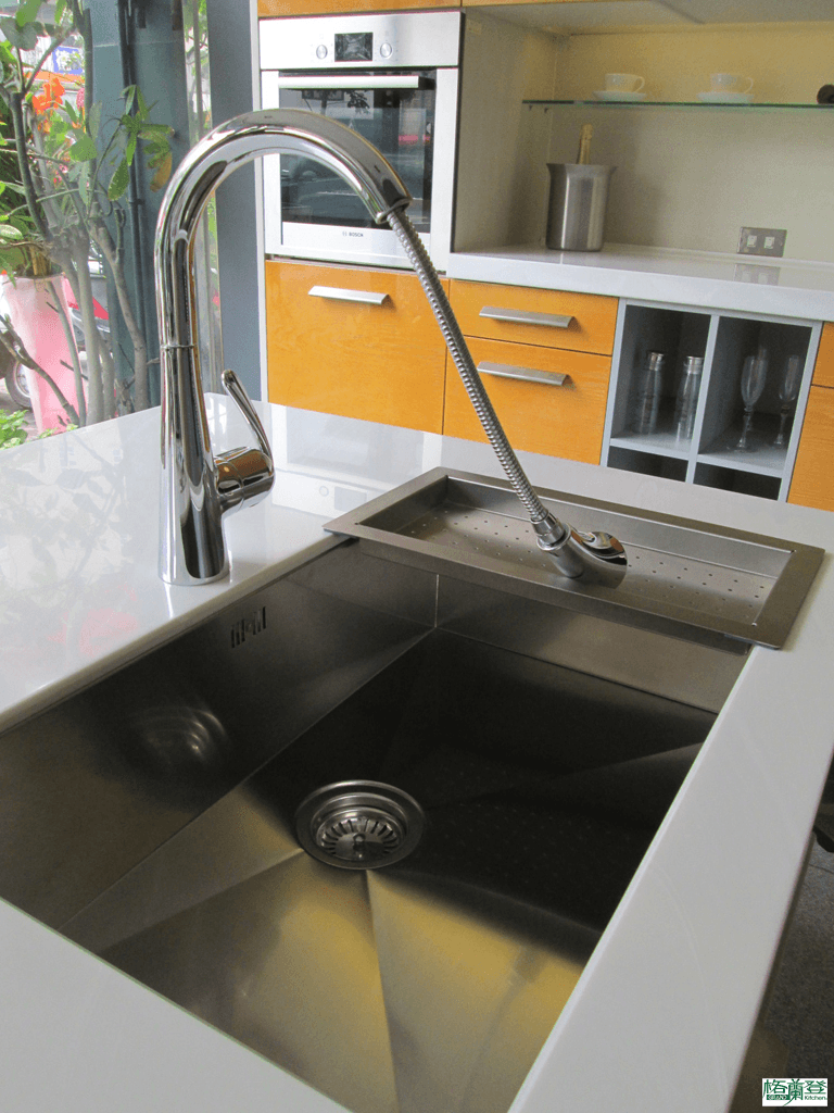 格蘭登廚具 現代極簡系列 新竹作品 樣品介紹 德國Blanco水槽與伸縮廚房水龍頭